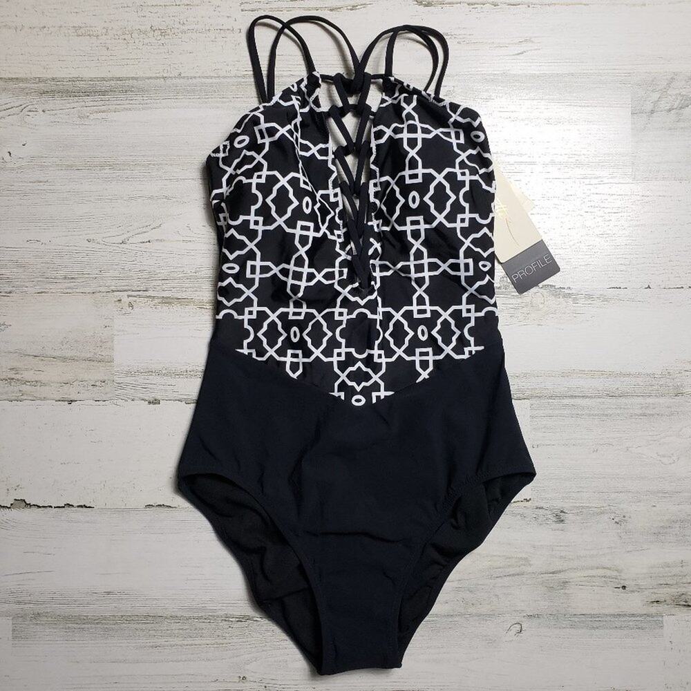 NWT Profile by Gottex Casablanca Strappy One-Piece Swimsuit Women's Size 6